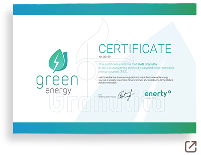 Certificate Green Energy